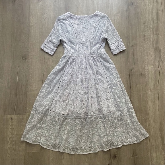 Free People Mountain Laurel Lace Crochet Dress Morning Mist - Picture 11 of 12